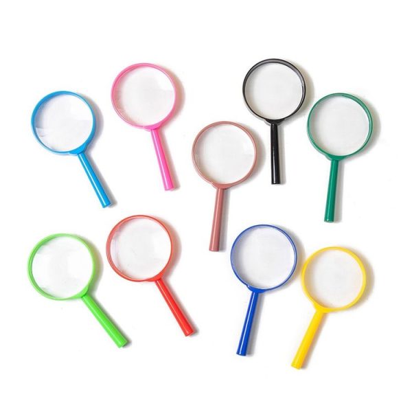 4pcs Children Color Magnifier 60mm Handheld Plastic Magnifying Glass, Color Random Delivery - Image 3