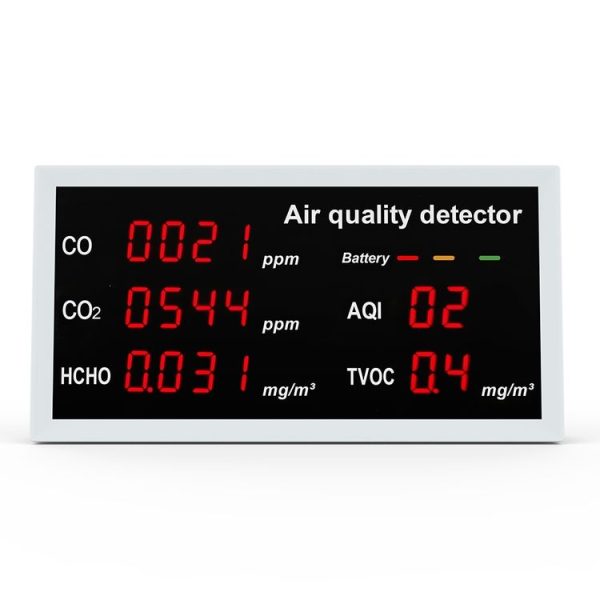 5-in-1 Indoor Home Portable Air Monitor TVOC Formaldehyde Detector (W17 White)