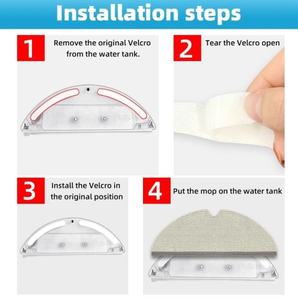 Xiaomi / Roborock Sweeper T4 / T6 / T7 PRO / P5 / S50 Water Tank Fixing Sticker (4pcs / set) - Image 5