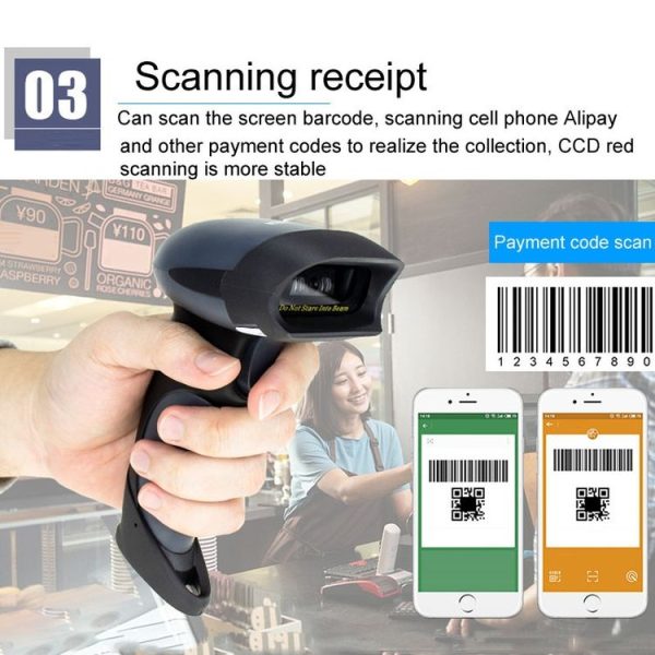 NETUM One-Dimensional Self-Sensing Code Sweeper Handheld Mobile Red Light Scanning Machine, Model: Wired - Image 6