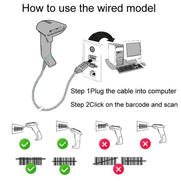 NETUM One-Dimensional Self-Sensing Code Sweeper Handheld Mobile Red Light Scanning Machine, Model: Wired - Image 9