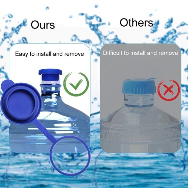 5pcs Household Bottled Water Bucket Lid Pure Water Seal Dustproof Cover (Blue) - Image 4