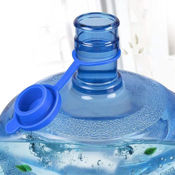 5pcs Household Bottled Water Bucket Lid Pure Water Seal Dustproof Cover (Blue) - Image 7