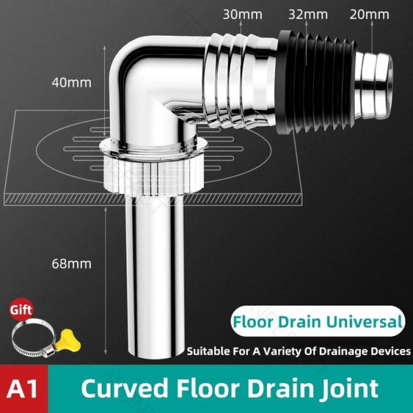 Elbow Type Washing Machine Floor Drain Joint Pipe Connector, Spec: A1 - Image 2
