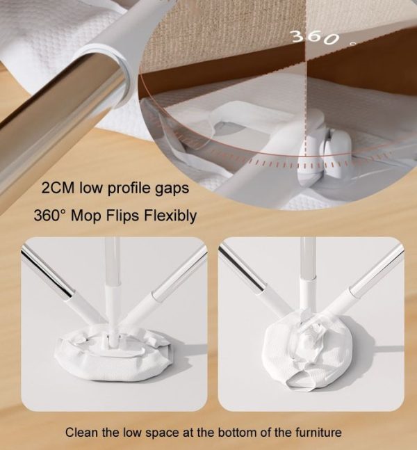 Washcloth Mop Clip Household Disposable Washcloth Wet Wipes Secondary Use Mop (Telescopic Rod) - Image 10