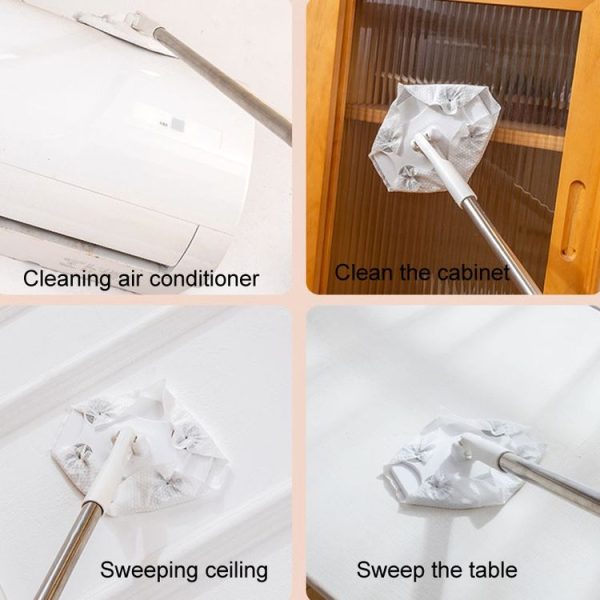 Washcloth Mop Clip Household Disposable Washcloth Wet Wipes Secondary Use Mop (Telescopic Rod) - Image 12