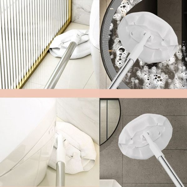 Washcloth Mop Clip Household Disposable Washcloth Wet Wipes Secondary Use Mop (Telescopic Rod) - Image 13