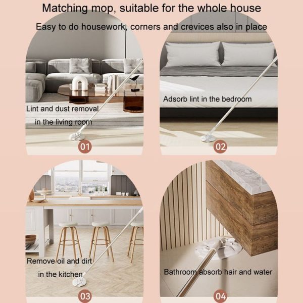 Washcloth Mop Clip Household Disposable Washcloth Wet Wipes Secondary Use Mop (Telescopic Rod) - Image 14