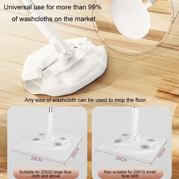 Washcloth Mop Clip Household Disposable Washcloth Wet Wipes Secondary Use Mop (Telescopic Rod) - Image 6