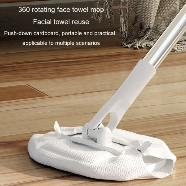 Washcloth Mop Clip Household Disposable Washcloth Wet Wipes Secondary Use Mop (Telescopic Rod) - Image 8