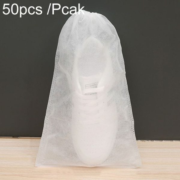 50pcs / Pack 24x38cm Small Portable Thickened Non-Woven Anti-Yellowing And Sunscreen Shoe Bag Shoe Storage Bag