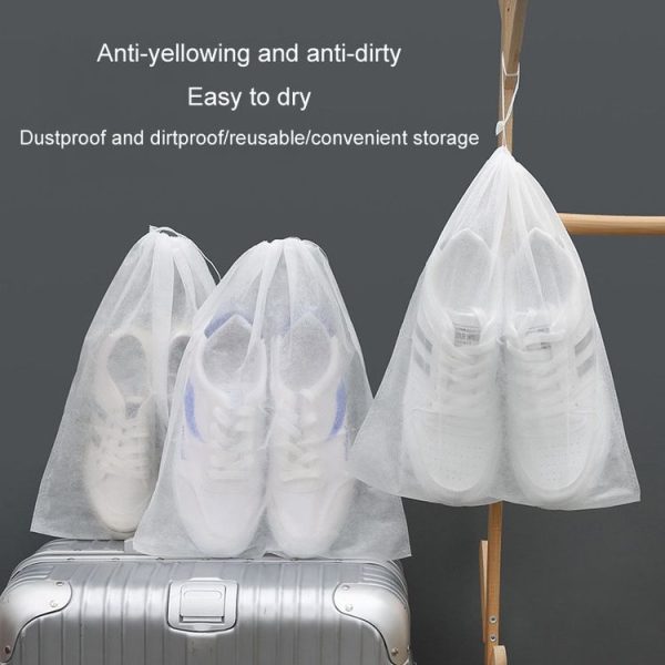 50pcs / Pack 24x38cm Small Portable Thickened Non-Woven Anti-Yellowing And Sunscreen Shoe Bag Shoe Storage Bag - Image 11