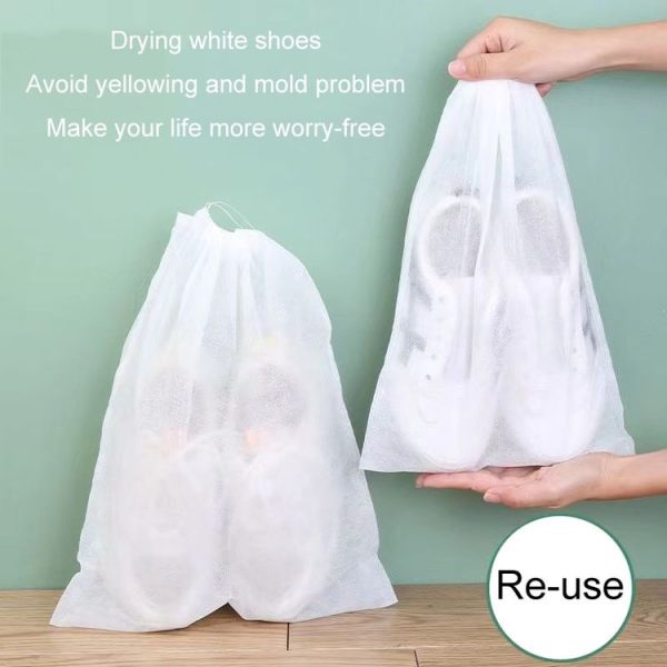 50pcs / Pack 24x38cm Small Portable Thickened Non-Woven Anti-Yellowing And Sunscreen Shoe Bag Shoe Storage Bag - Image 13