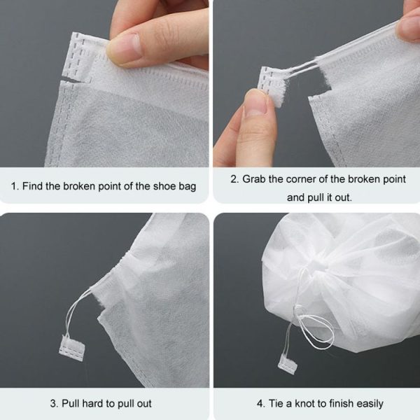 50pcs / Pack 24x38cm Small Portable Thickened Non-Woven Anti-Yellowing And Sunscreen Shoe Bag Shoe Storage Bag - Image 14