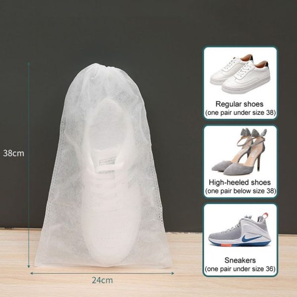 50pcs / Pack 24x38cm Small Portable Thickened Non-Woven Anti-Yellowing And Sunscreen Shoe Bag Shoe Storage Bag - Image 2