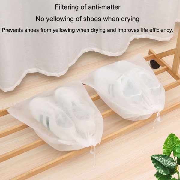 50pcs / Pack 24x38cm Small Portable Thickened Non-Woven Anti-Yellowing And Sunscreen Shoe Bag Shoe Storage Bag - Image 4