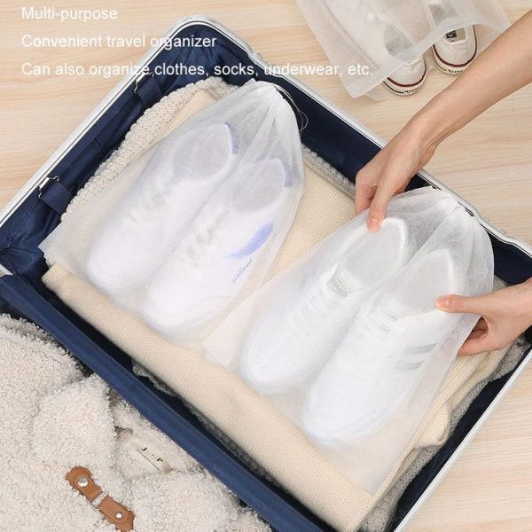 50pcs / Pack 24x38cm Small Portable Thickened Non-Woven Anti-Yellowing And Sunscreen Shoe Bag Shoe Storage Bag - Image 5