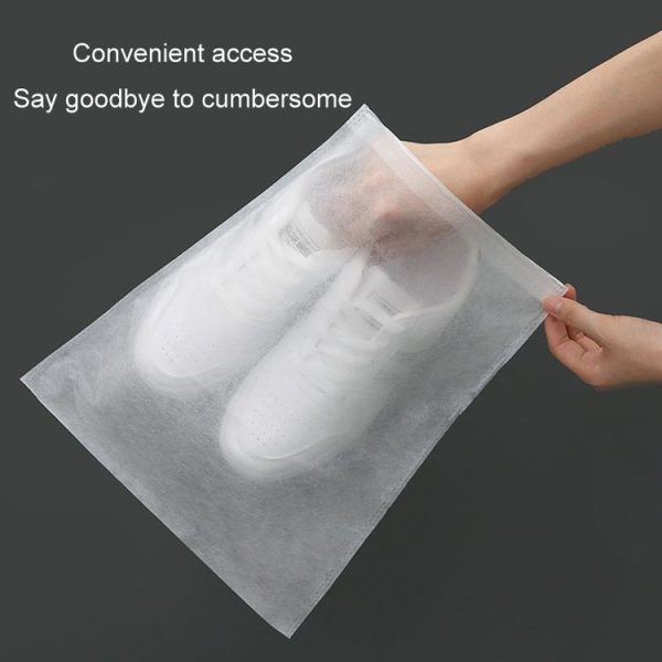 50pcs / Pack 24x38cm Small Portable Thickened Non-Woven Anti-Yellowing And Sunscreen Shoe Bag Shoe Storage Bag - Image 9