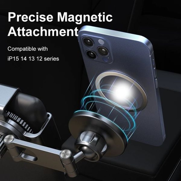 Tesla Car MagSafe Phone Mount Foldable 360 Degree Rotation Phone Holder (Black) - Image 5