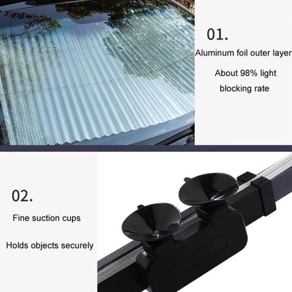 46 x 120cm Car Front Gear Auto Retractable Sunshade Household Pleated Window Covering - Image 5