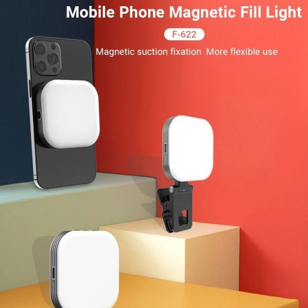 Mini Magnetic Fill Light Rechargeable Tri-Color Temperature Selfie Light - Image 3