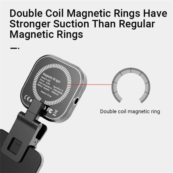 Mini Magnetic Fill Light Rechargeable Tri-Color Temperature Selfie Light - Image 4