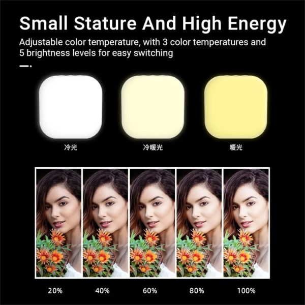 Mini Magnetic Fill Light Rechargeable Tri-Color Temperature Selfie Light - Image 6