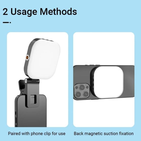 Mini Magnetic Fill Light Rechargeable Tri-Color Temperature Selfie Light - Image 7