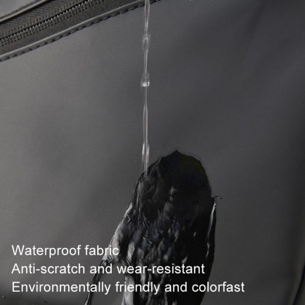Anti-theft Fit Triangle Bag Leisure Leather Film Crossbody Chest Bag (Black) - Image 10