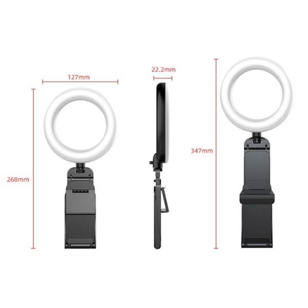 Desktop Ring Fill Light Video Conferencing Computer Fill Lamp With Multi-Function Bracket 3000-6500K - Image 10
