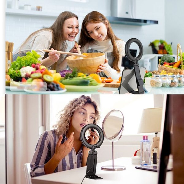 Desktop Ring Fill Light Video Conferencing Computer Fill Lamp With Multi-Function Bracket 3000-6500K - Image 9