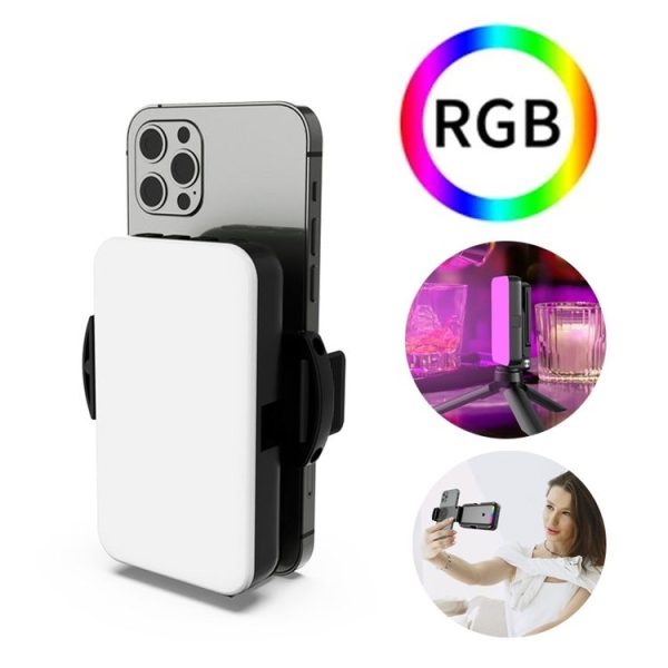 RGB Fill Light Photography Lamp With Hidden Folding Phone Clip & Cold Shoe Interface F-615
