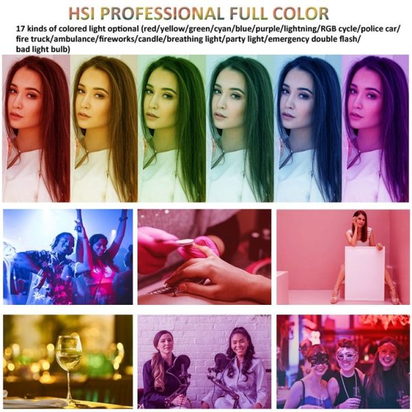RGB Fill Light Photography Lamp With Hidden Folding Phone Clip & Cold Shoe Interface F-615 - Image 3