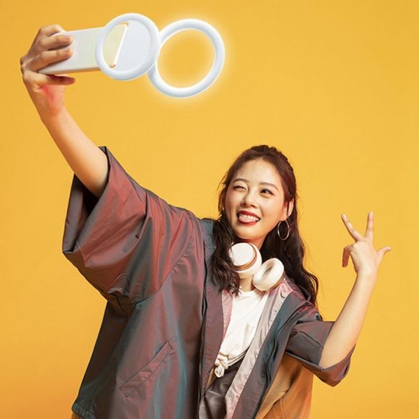 10cm Mobile Phone Fill Light Half-Ring Clip Type Unblocked Screen Lamp (Black) - Image 2