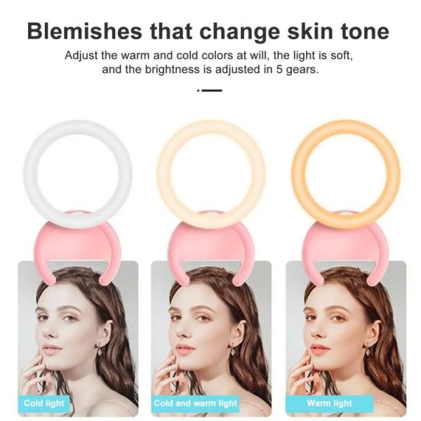 10cm Mobile Phone Fill Light Half-Ring Clip Type Unblocked Screen Lamp (Black) - Image 5