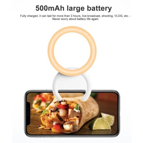 10cm Mobile Phone Fill Light Half-Ring Clip Type Unblocked Screen Lamp (Black) - Image 7
