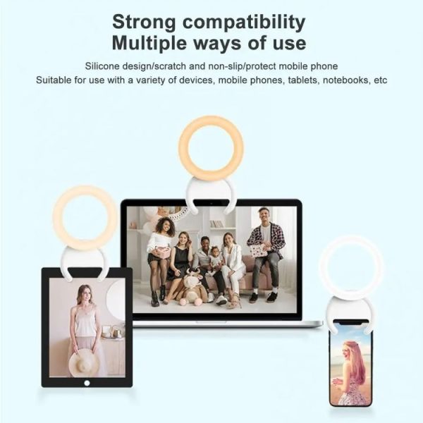 10cm Mobile Phone Fill Light Half-Ring Clip Type Unblocked Screen Lamp (Black) - Image 8