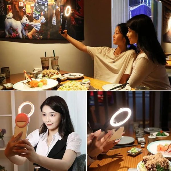 10cm Mobile Phone Fill Light Half-Ring Clip Type Unblocked Screen Lamp (Black) - Image 9