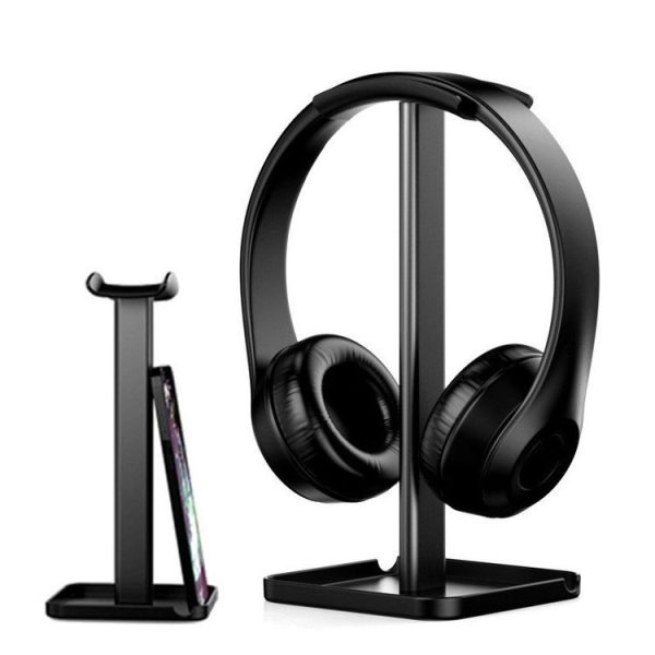Desktop Headphone Holder Cell Phone Tablet Stand (Black) - Image 11