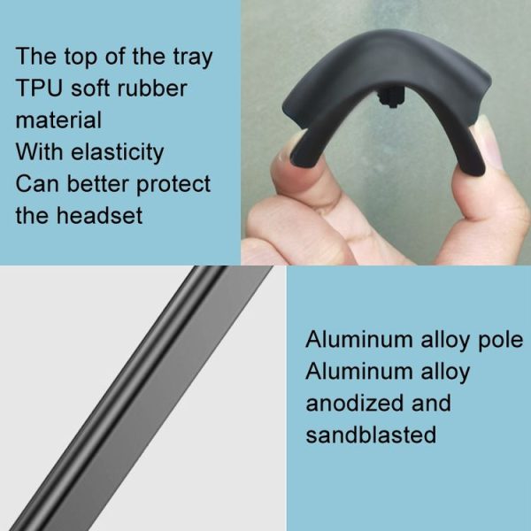 Desktop Headphone Holder Cell Phone Tablet Stand (Black) - Image 8