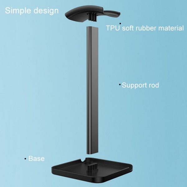 Desktop Headphone Holder Cell Phone Tablet Stand (Black) - Image 9