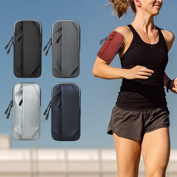Outdoor Sports Fitness Crossbody Bag Men And Women Multi-Function Mobile Phone Arm Bag (Grey) - Image 2