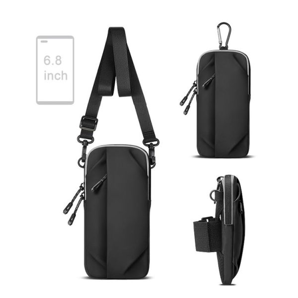 Outdoor Sports Fitness Crossbody Bag Men And Women Multi-Function Mobile Phone Arm Bag (Grey) - Image 3