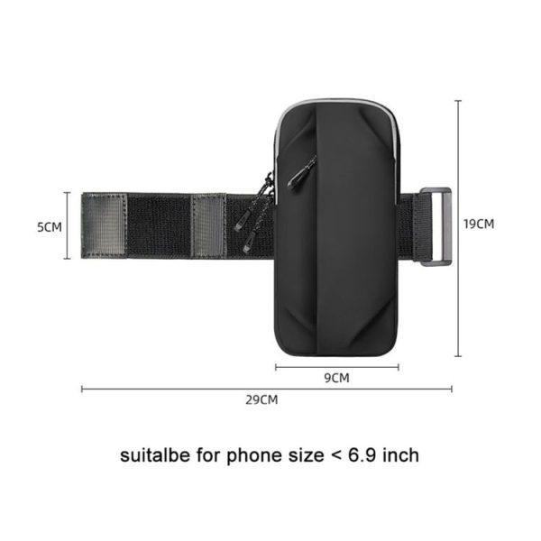 Outdoor Sports Fitness Crossbody Bag Men And Women Multi-Function Mobile Phone Arm Bag (Grey) - Image 4