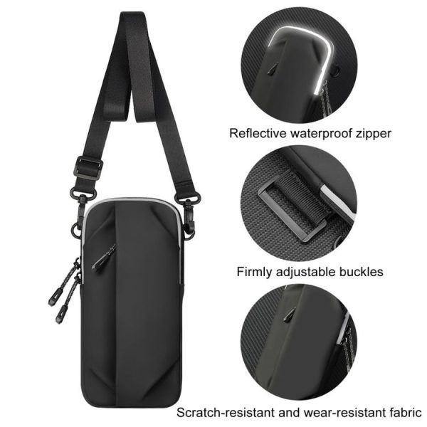 Outdoor Sports Fitness Crossbody Bag Men And Women Multi-Function Mobile Phone Arm Bag (Grey) - Image 5