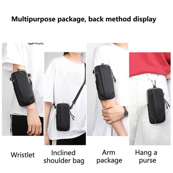 Outdoor Sports Fitness Crossbody Bag Men And Women Multi-Function Mobile Phone Arm Bag (Grey) - Image 7