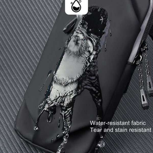 Outdoor Sports Fitness Crossbody Bag Men And Women Multi-Function Mobile Phone Arm Bag (Grey) - Image 9