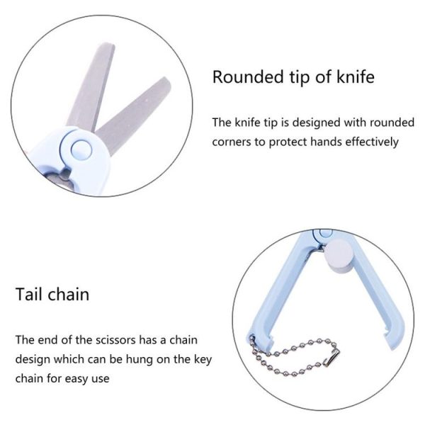 Portable Retractable Folding Scissors Mini Multifunctional Cutting Tools (Blue) - Image 2