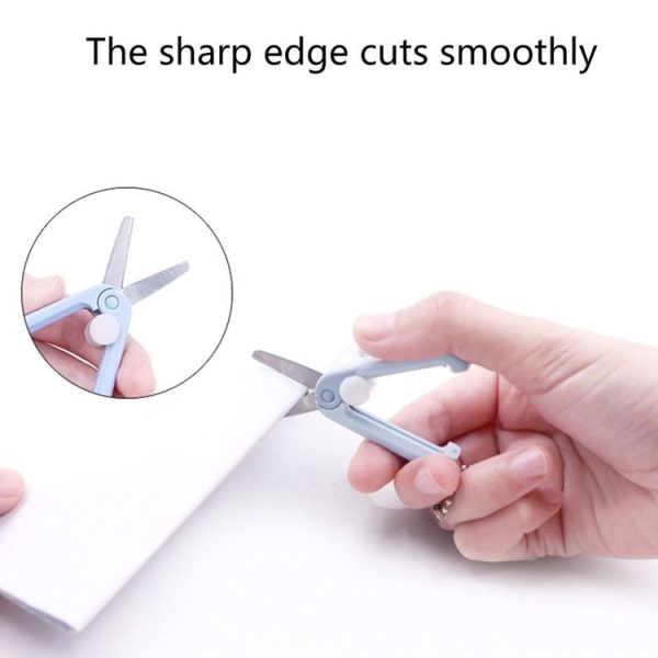 Portable Retractable Folding Scissors Mini Multifunctional Cutting Tools (Blue) - Image 3