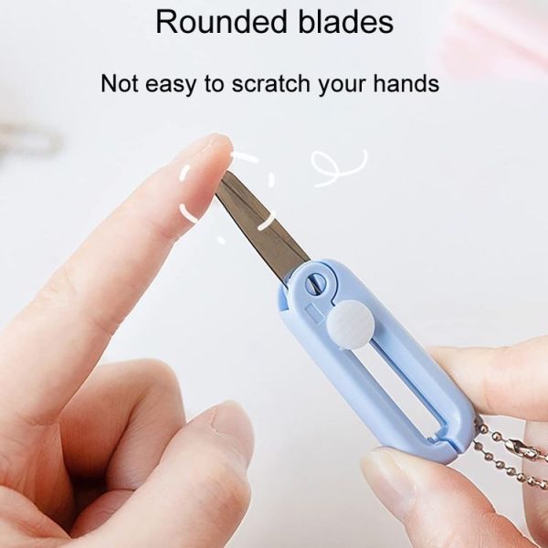 Portable Retractable Folding Scissors Mini Multifunctional Cutting Tools (Blue) - Image 5